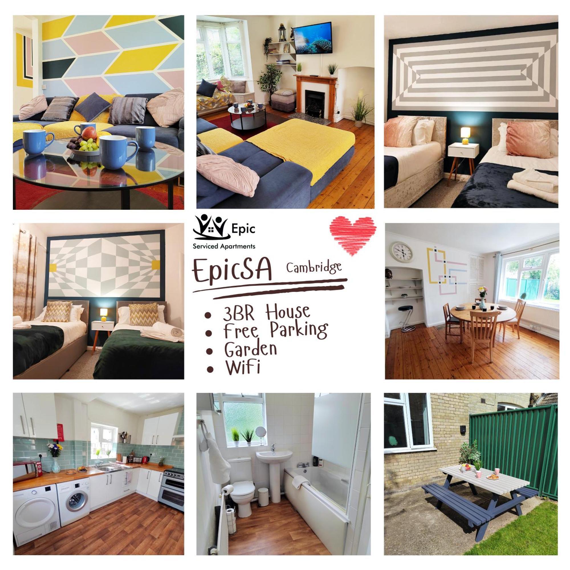 Epicsa - Corporate & Family Stay In 3 Bedroom House With Garden, Free Parking 剑桥 外观 照片